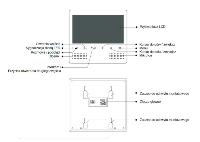 Monitor wideodomofonu cyfrowego Vidos DUO M1023B